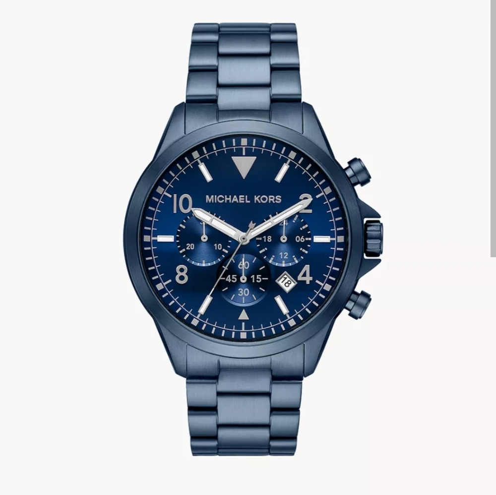 Michael kors gage chronograph navy steel watch | MK8829